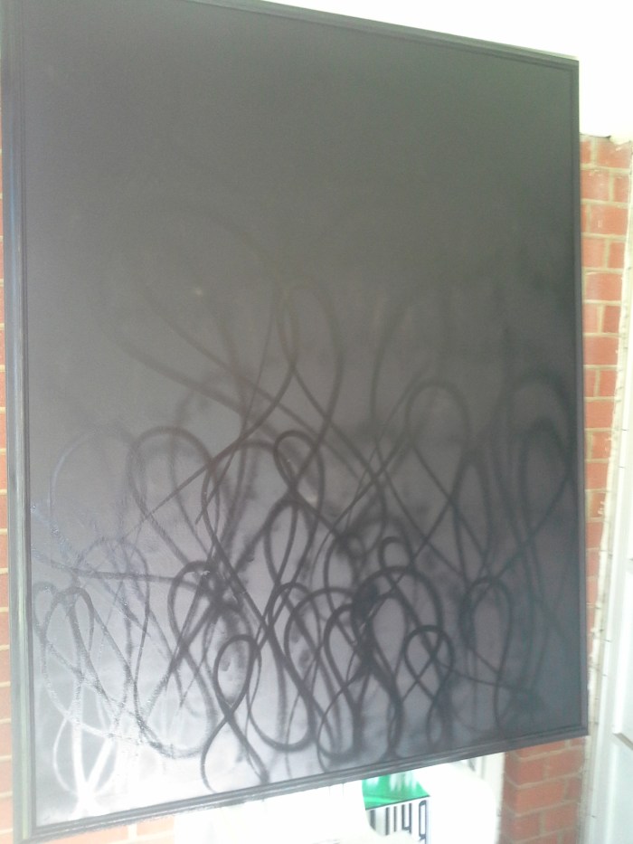 Step 1-Base new work repurposed from an old garden painting. Large